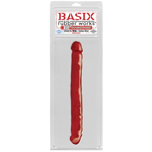 Изображение PipeDream, США Двухсторонний фаллоимитатор Basix Rubber Works 12 in Double Dong Red