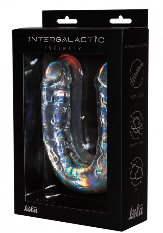 Изображение Lola Toys, Россия Двусторонний прозрачный фаллоимитатор Intergalactic Infinity 35 см