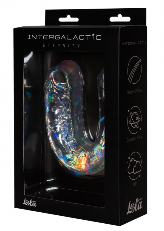 Фото Lola Toys, Россия Двусторонний прозрачный фаллоимитатор Intergalactic Eternity 30 см