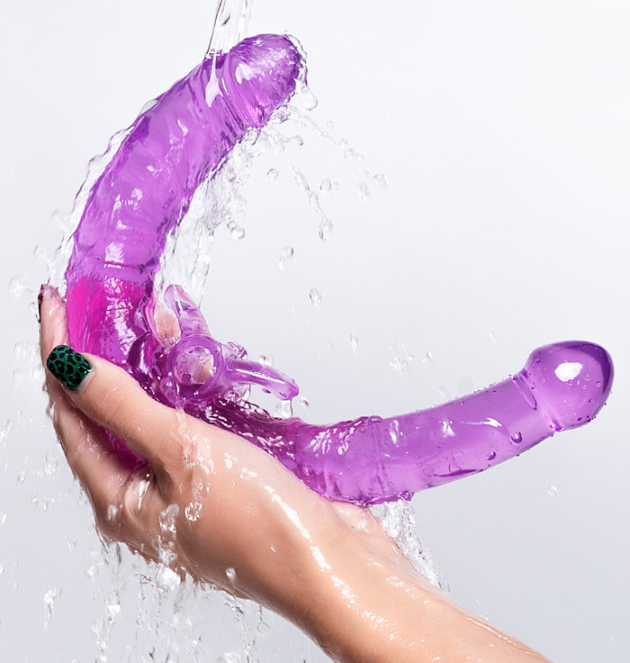 Фото  Двусторонний фаллоимитатор с вибропулей Toyfa Double Dildo