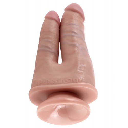 Фото PipeDream, США Двойной фаллоимитатор с присоской King Cock Double Penetrator Flesh