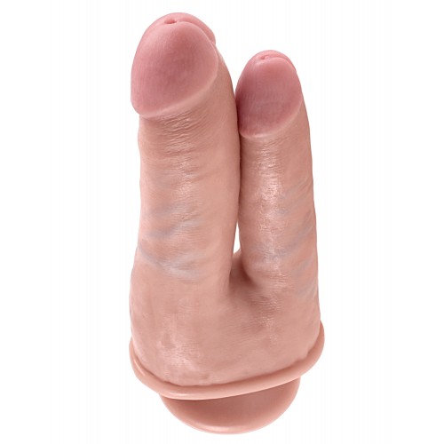 Фото PipeDream, США Двойной фаллоимитатор с присоской King Cock Double Penetrator Flesh