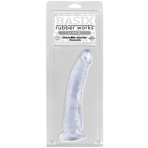Фото PipeDream, США Фаллоимитатор на присоске Basix Rubber Works Slim 7 прозрачный