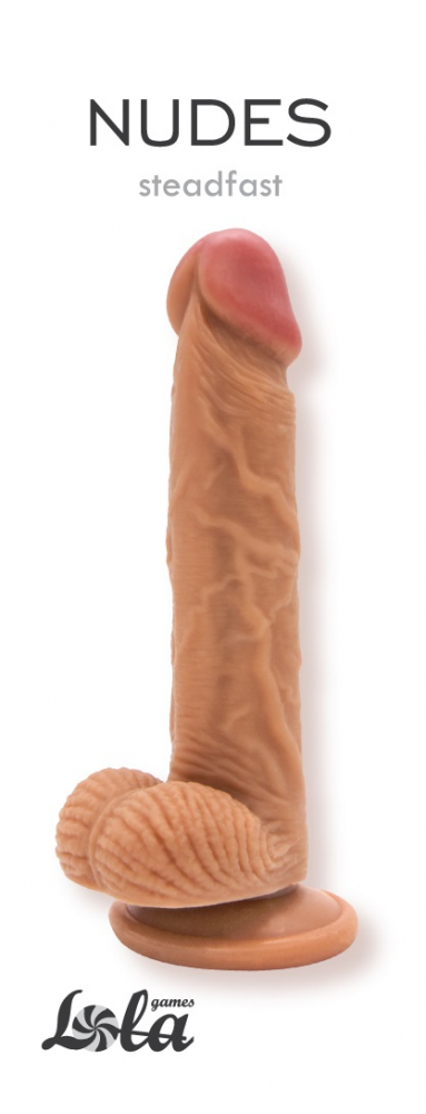 Фото Lola Toys, Россия Упругий фаллоимитатор с прямым рельефным стволом Nudes Steadfast 20 см