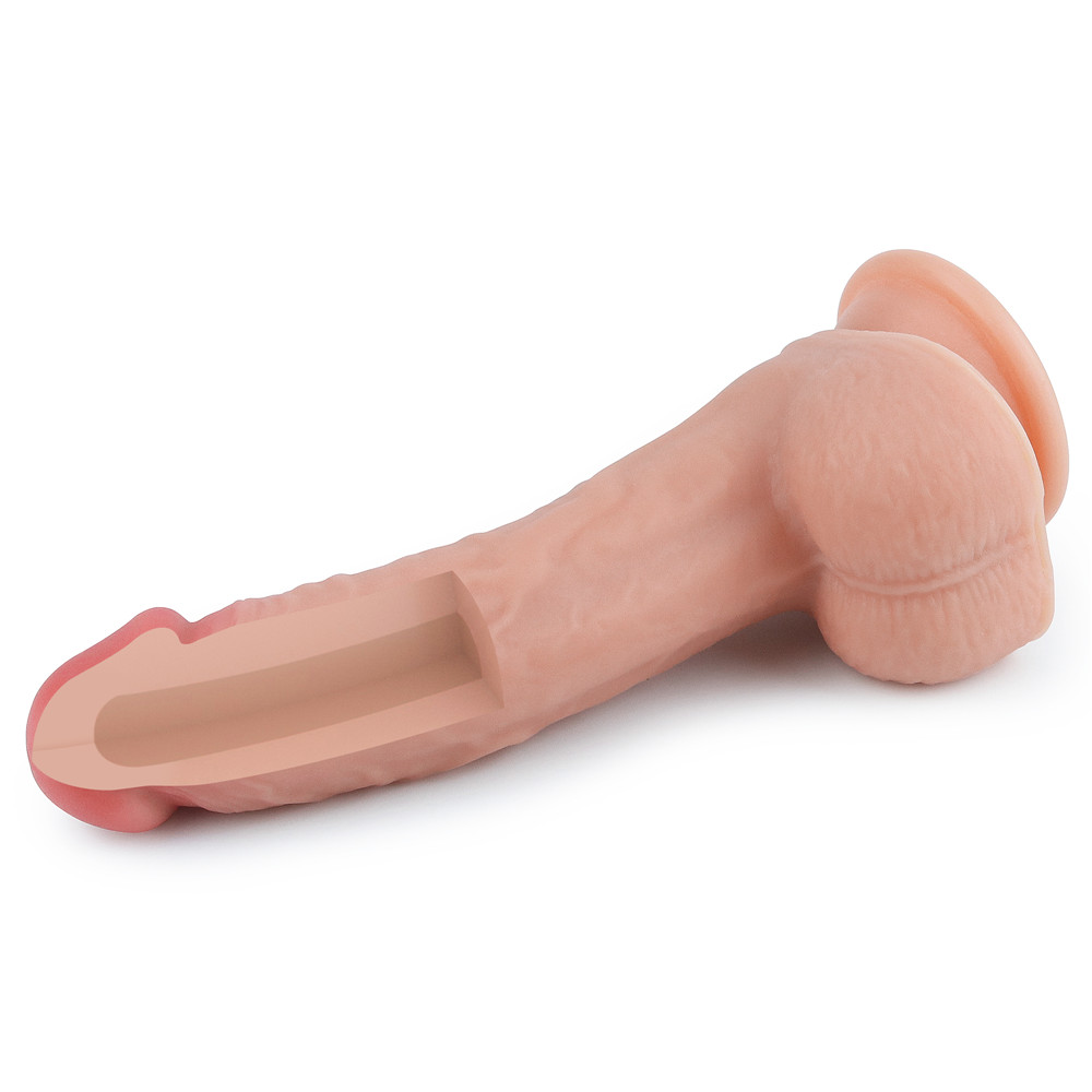 Изображение Lovetoy, Китай Фаллоимитатор на присоске с мошонкой Dual-Layered Silicone Dildo 22 см