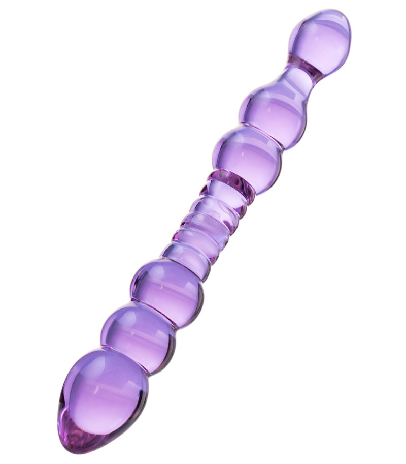 Фото Sexus Glass Двусторонний фаллоимитатор из фиолетового стекла Sexus Glass 22 см