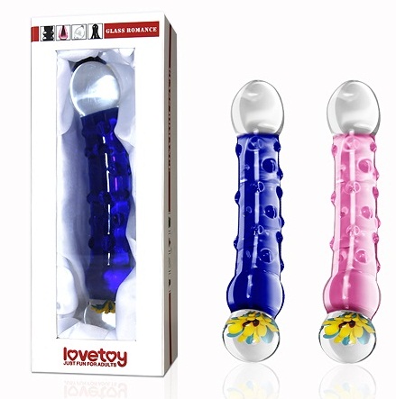 Lovetoy, Китай Двухсторонний фаллоимитатор из голубого стекла Glass Romance 18 см — купить в Минске Изображение Lovetoy, Китай Двухсторонний фаллоимитатор из голубого стекла Glass Romance 18 см