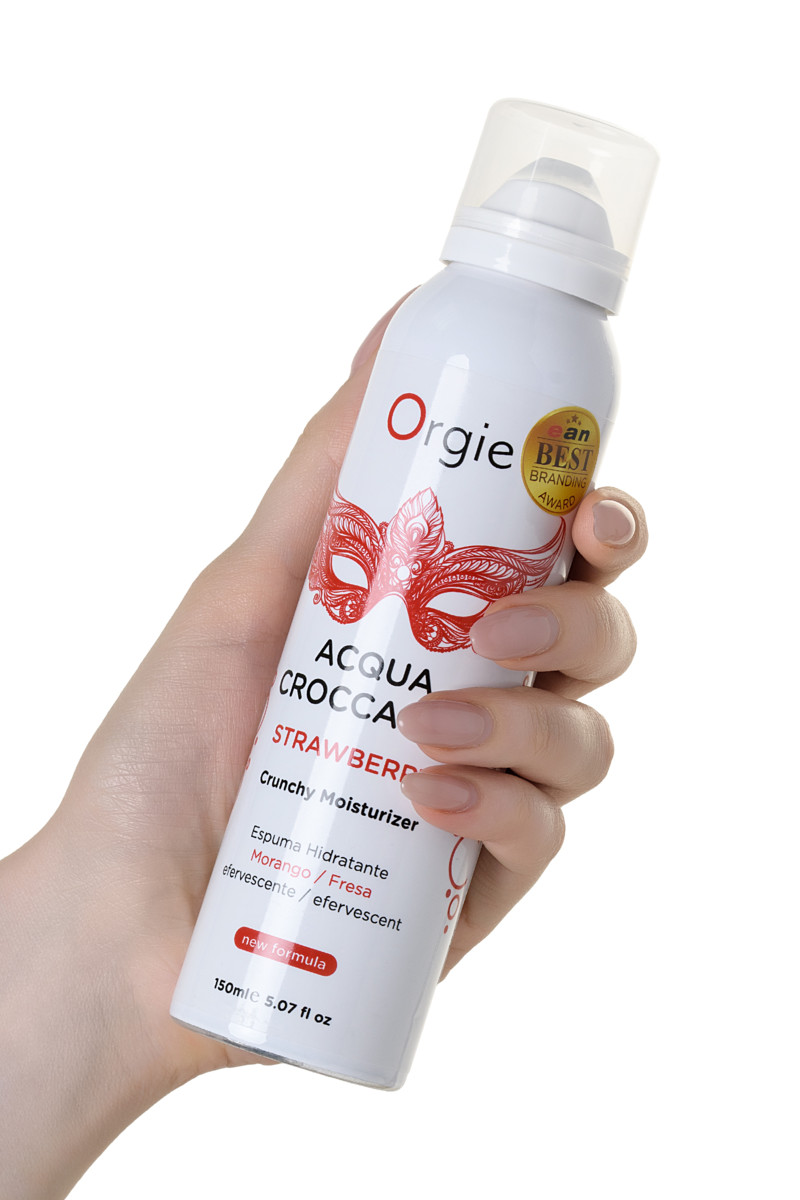 Фото Orgie, Португалия Шипучая увлажняющая пена для эротического массажа Orgie Acqua Croccante Strawberry 150 мл