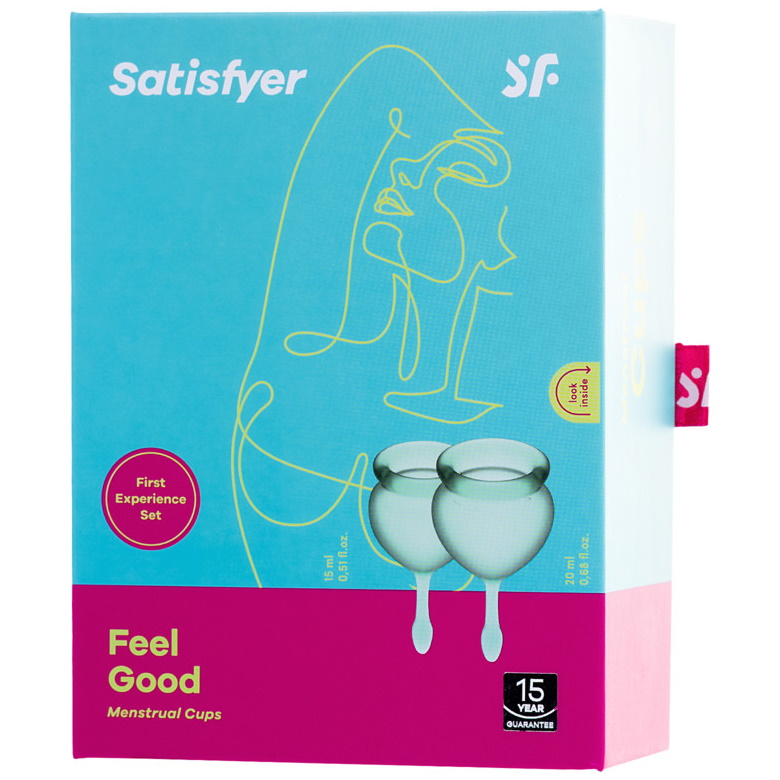 Фото Satisfyer, Германия Набор менструальных чаш Satisfyer Feel Good, зеленый