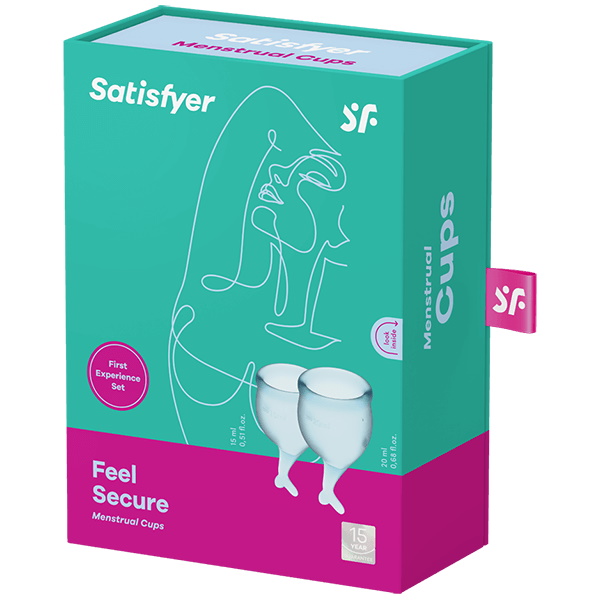 Satisfyer, Германия Набор менструальных чаш Satisfyer Feel Secure, голубой — купить в Минске Изображение Satisfyer, Германия Набор менструальных чаш Satisfyer Feel Secure, голубой