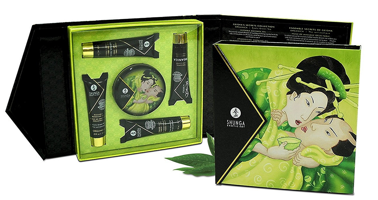 Изображение Shunga, Канада Эротический набор Shunga Geishas Secret Organica Exotic Green Tea, зеленый чай
