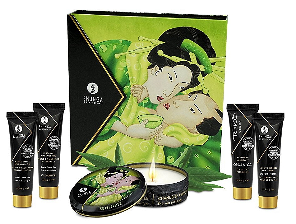Изображение Shunga, Канада Эротический набор Shunga Geishas Secret Organica Exotic Green Tea, зеленый чай