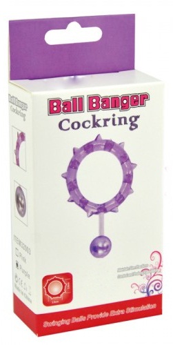 Изображение  Кольцо с утяжеляющим шариком розовое Ball Banger Cock Ring