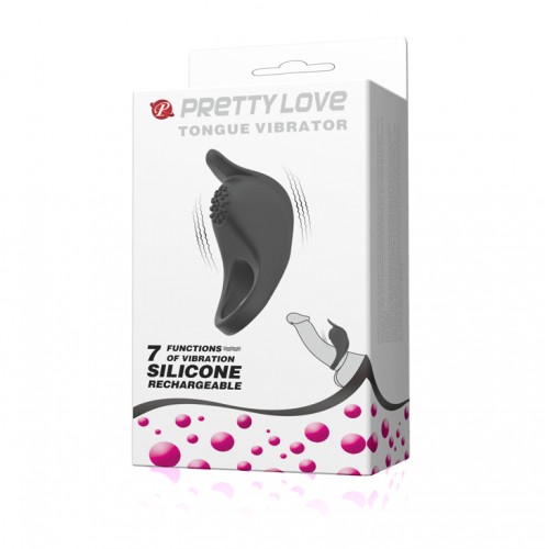 Фото Pretty Love, Китай Перезаряжаемое черное эрекционное кольцо с мощной вибрацией Tongue