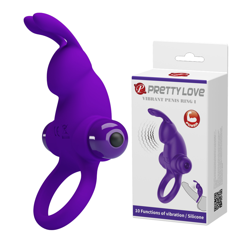 Фото Pretty Love, Китай Эрекционное виброкольцо Pretty Love Vibrant Penis Ring I с клиторальным стимулятором фиолетовое