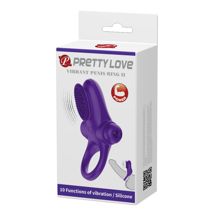 Изображение Pretty Love, Китай Эрекционное кольцо Pretty Love Vibrant Penis Ring II с клиторальной вибро-щеточкой