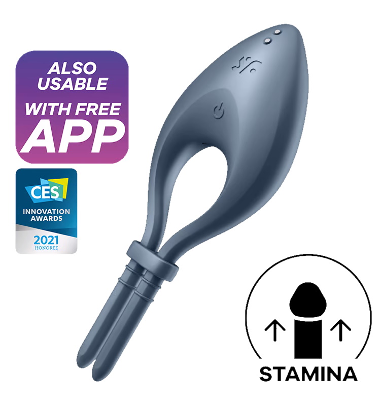 Фото Satisfyer, Германия Эрекционное смарт-кольцо Satisfyer Bullseye серое