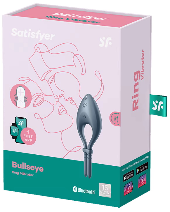 Фото Satisfyer, Германия Эрекционное смарт-кольцо Satisfyer Bullseye серое