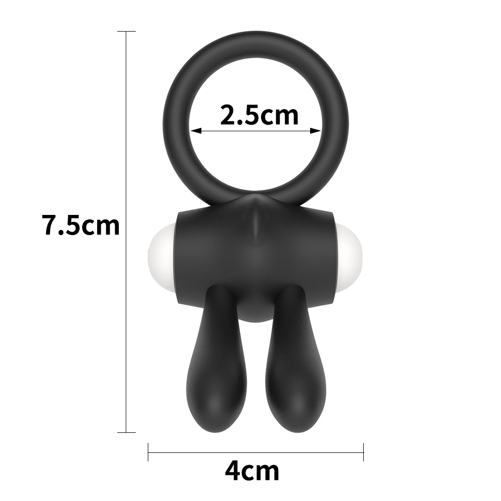 Фото Lovetoy, Китай Черное виброкольцо Power Clit Cockring Rabbit