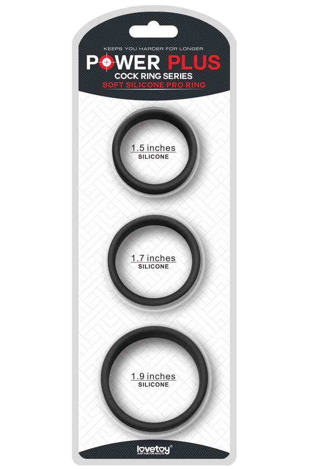 Фото Lovetoy, Китай Набор из 3 плоских эрекционных колец Power Plus Soft Silicone Pro Ring