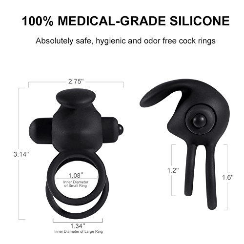 Фото  Двойное виброкольцо Double Cock Ring черное