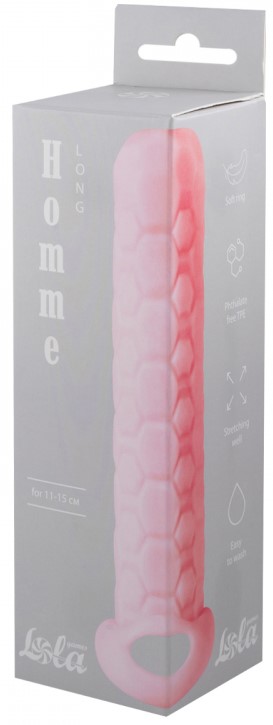 Изображение Lola Toys, Россия Фаллоудлинитель с кольцом Homme Long Pink + 3 см