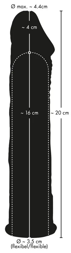 Изображение Orion, Германия Удлиняющая черная насадка на пенис Silicone Extension + 4 см