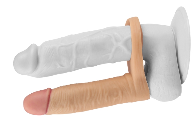 Изображение Lovetoy, Китай Насадка для двойного проникновения с вибрацией The Ultra Soft Double 15 см