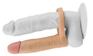 Изображение Lovetoy, Китай Насадка для двойного проникновения с вибрацией The Ultra Soft Double 14 см