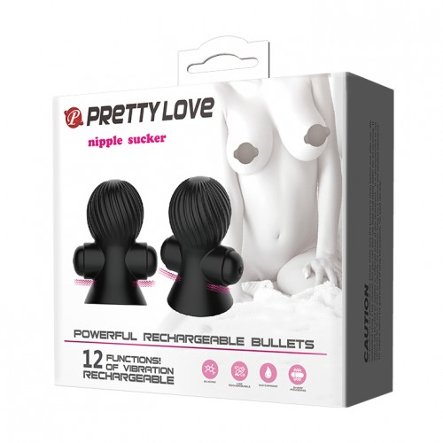 Фото Pretty Love, Китай Черные вибропомпы для сосков Nipple Sucker