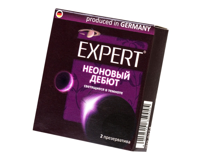 Фото  Презервативы светящиеся в темноте Expert Неоновый дебют 2 шт