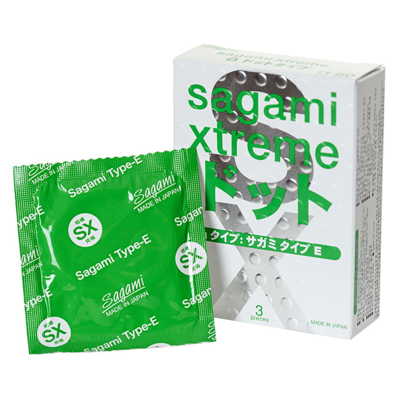 Изображение Sagami, Япония Презервативы с пупырышками ультратонкие Sagami Xtreme Type-E 3 шт