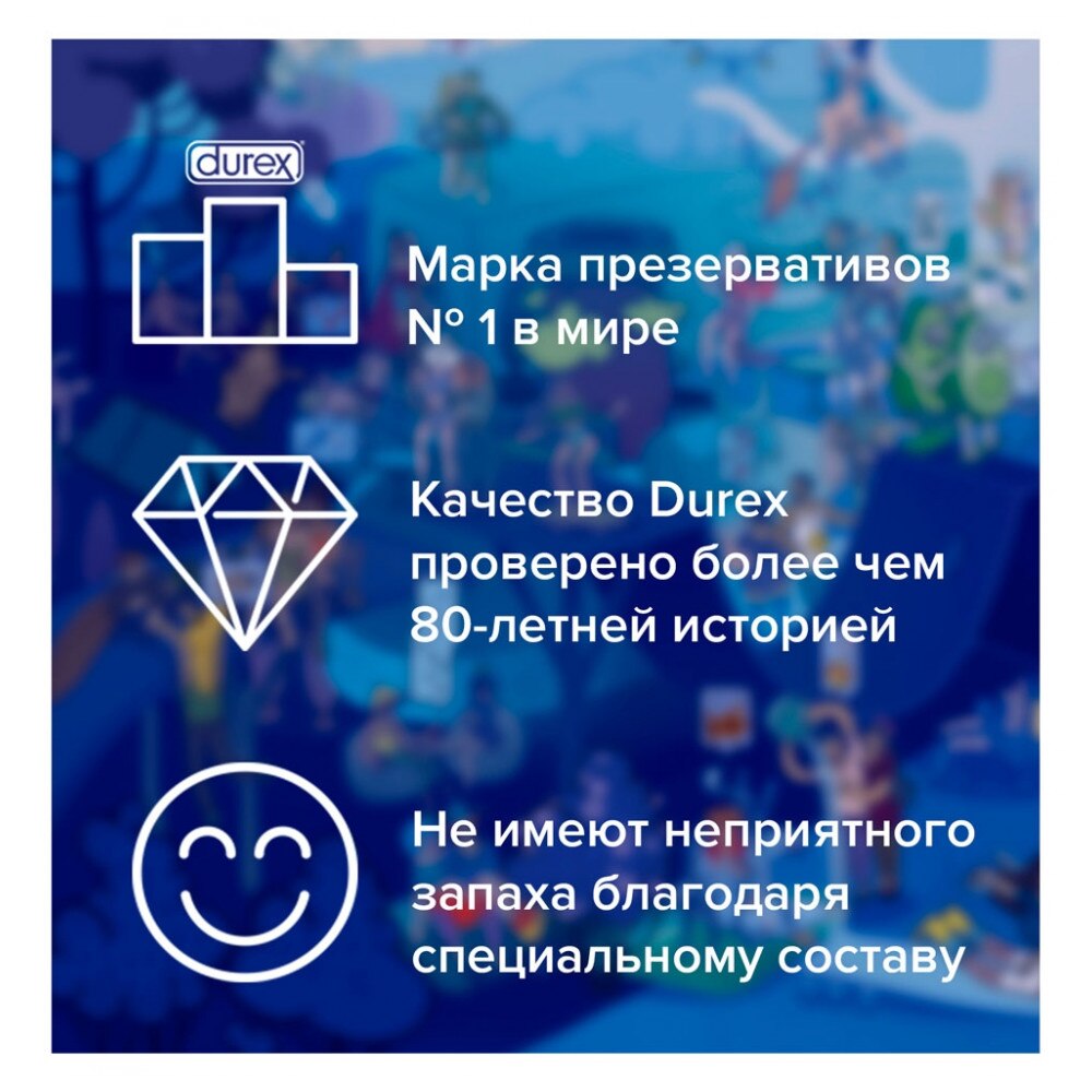Фото Durex, Китай Презервативы Durex №12 Dual Extase Emoji Doodle рельефные с анестетиком