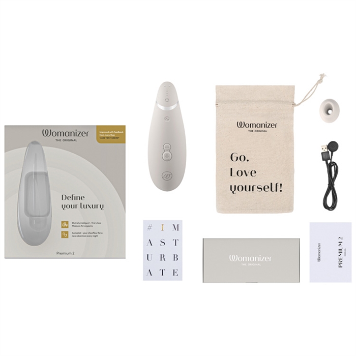 Womanizer, Германия Бесконтактный стимулятор клитора Womanizer Premium 2 Gray — купить в Минске Изображение Womanizer, Германия Бесконтактный стимулятор клитора Womanizer Premium 2 Gray