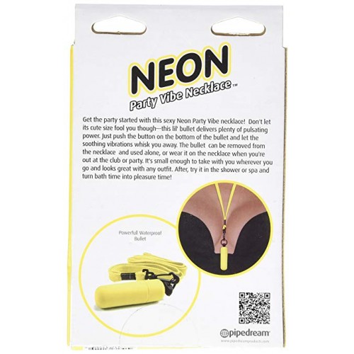 Изображение PipeDream, США Вибро-пуля желтого цвета на шнурке Neon Party Vibe Necklace