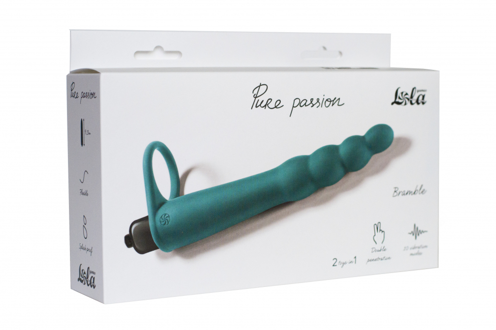 Изображение Lola Toys, Россия Вибронасадка для двойного проникновения Pure Passion Bramble зеленая