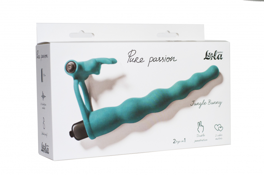 Фото Lola Toys, Россия Вибронасадка для двойного проникновения Pure Passion Jungle Bunny зеленая