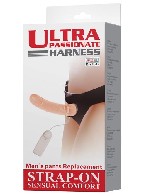 Фото Baile, Китай Страпон с клиторальным отростком и ротацией Ultra Harness 20 см