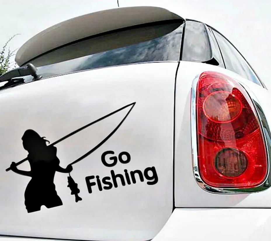 Изображение  Виниловая наклейка на авто Go Fishing