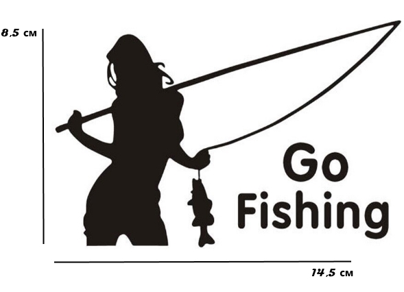 Изображение  Виниловая наклейка на авто Go Fishing