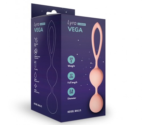 Изображение LE FRIVOLE Вагинальные шарики Vega со смещенным центром тяжести персикового цвета 2,8 см