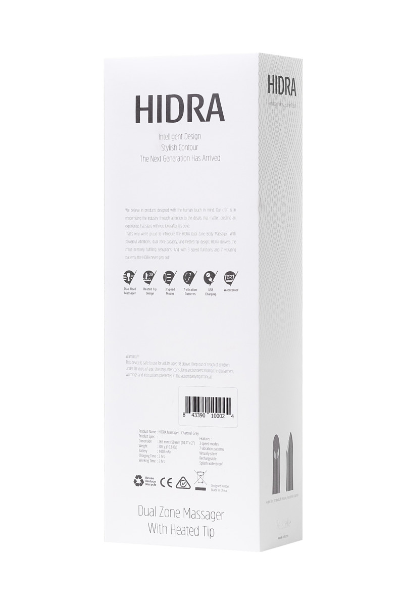 Фото  Перезаряжаемый вибромассажер Hidra с функцией подогрева