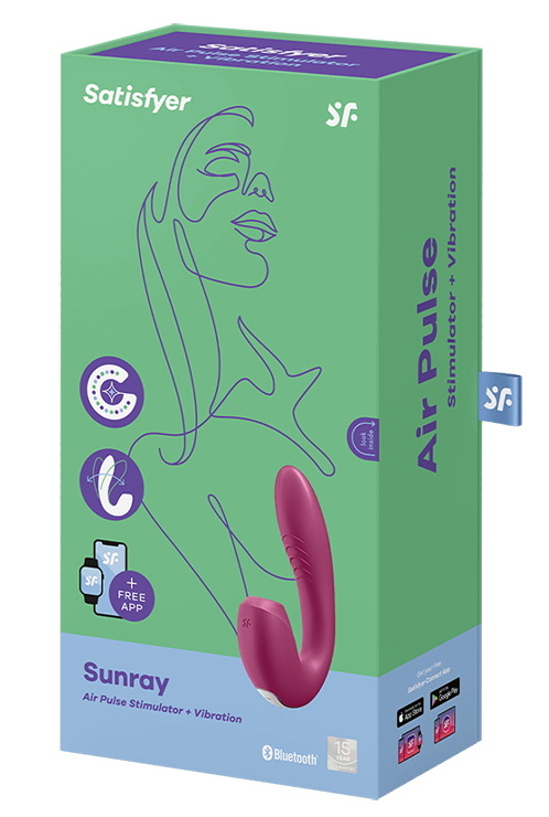Изображение Satisfyer, Германия Смарт-вибратор с вакуумно-волновым стимулятором клитора Satisfyer Sunray бордовый
