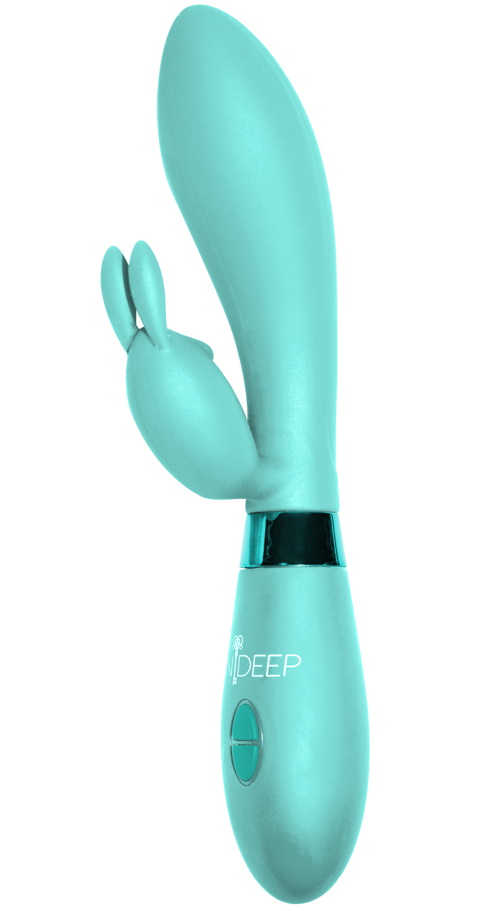 Изображение Lola Toys, Россия Вибратор с клиторальным стимулятором-кроликом Indeep Turquoise