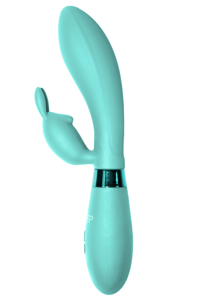 Изображение Lola Toys, Россия Вибратор с клиторальным стимулятором-кроликом Indeep Turquoise