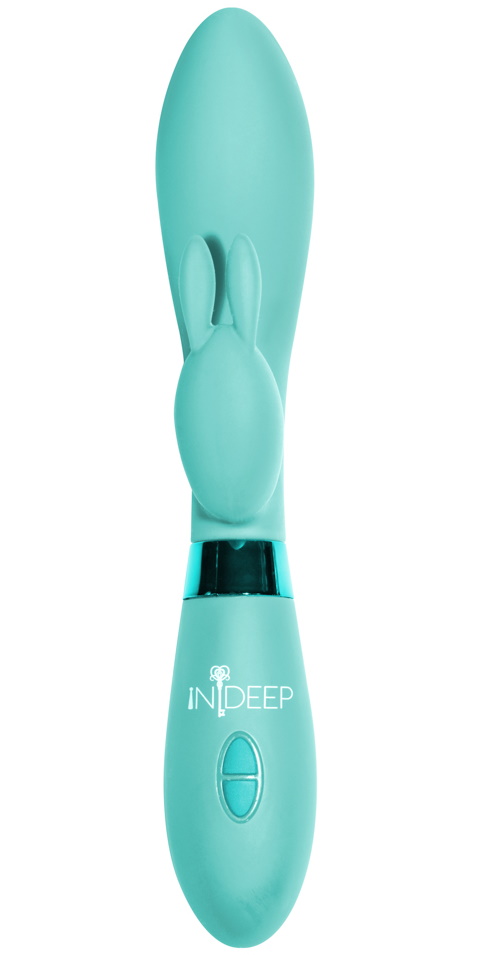 Изображение Lola Toys, Россия Вибратор с клиторальным стимулятором-кроликом Indeep Turquoise