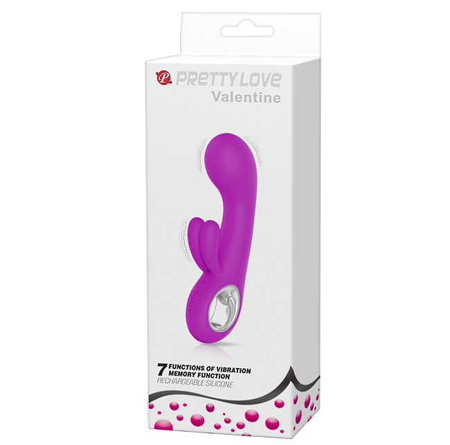 Фото Pretty Love, Китай Перезаряжаемый вибратор Pretty Love Valentine с клиторальной стимуляцией, пурпурный
