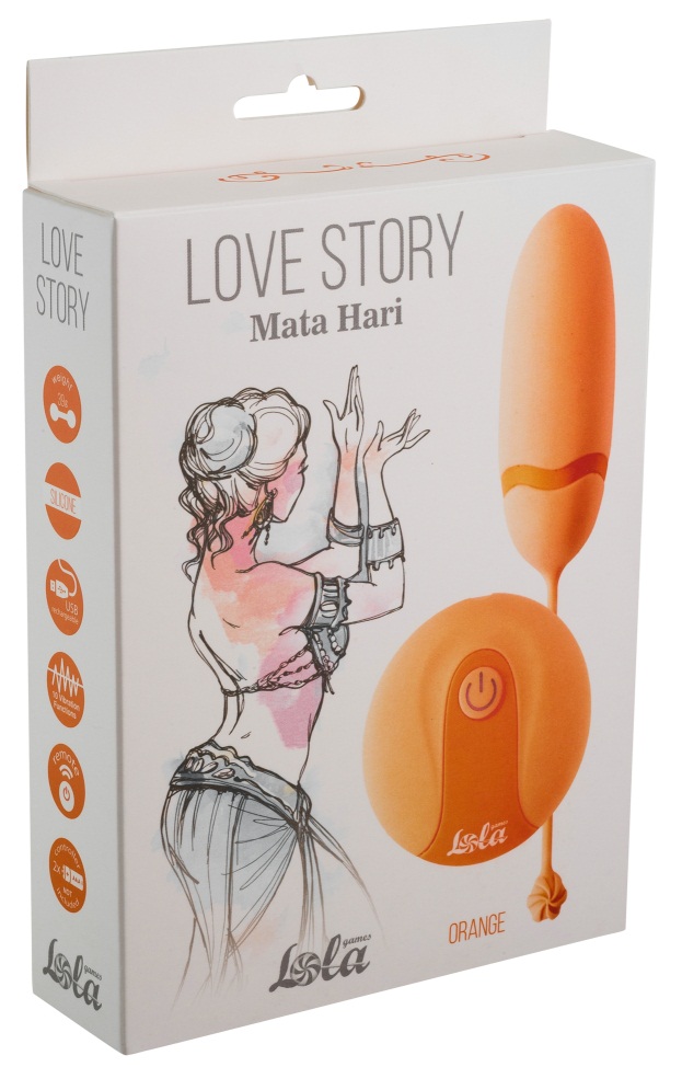 Фото Lola Toys, Россия Виброяйцо с пультом дистанционного управления Love Story Mata Hari оранжевое