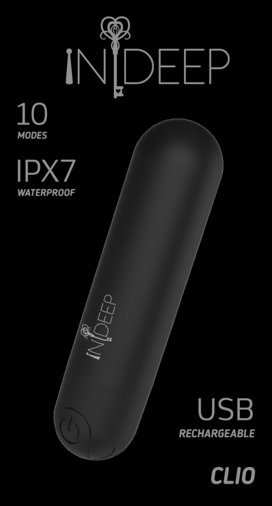 Lola Toys, Россия Перезаряжаемая вибропуля Indeep Clio Black — купить в Минске Изображение Lola Toys, Россия Перезаряжаемая вибропуля Indeep Clio Black