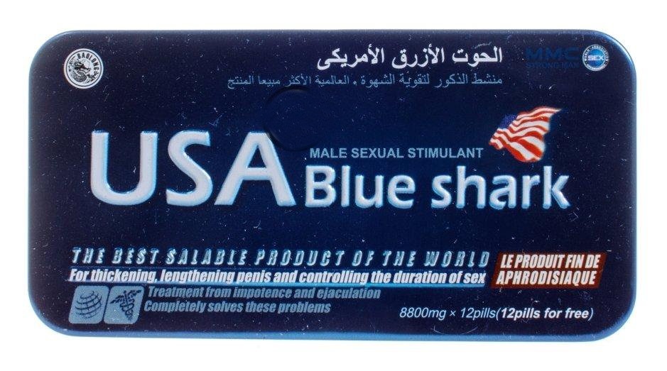 Фото  Мужская виагра Usa blue shark (акулий хрящ) 24 капсулы